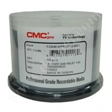DVD-R CMC Professional, TY, Inkjet Printable, High Photo Glossy, Watershield, 4.7GB, 16X, Cake box 50бр.